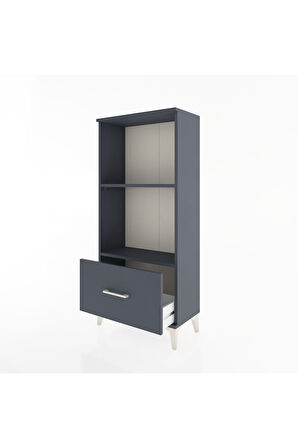 Hyperion Dolap 2 Raflı Tek Çekmeceli 60x44x134 Antrasit-Antrasit