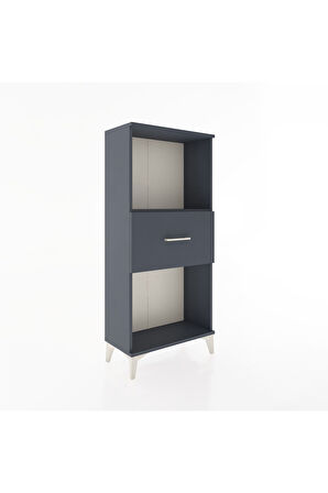 Hyperion Dolap Tek Raflı Tek Çekmeceli 60x44x134 Antrasit-Antrasit