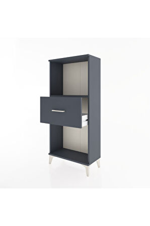 Hyperion Dolap Tek Raflı Tek Çekmeceli 60x44x134 Antrasit-Antrasit