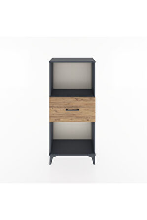 Hyperion Dolap Tek Raflı Tek Çekmeceli 60x44x134 Antrasit-Çam
