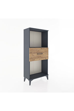 Hyperion Dolap Tek Raflı Tek Çekmeceli 60x44x134 Antrasit-Çam