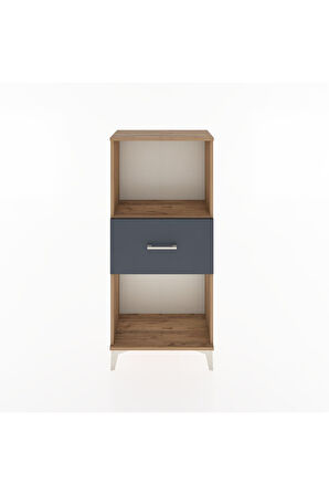 Hyperion Dolap Tek Raflı Tek Çekmeceli 60x44x134 Çam-Antrasit
