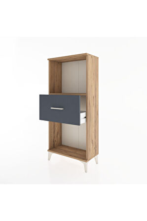 Hyperion Dolap Tek Raflı Tek Çekmeceli 60x44x134 Çam-Antrasit