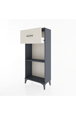 Hyperion Dolap Tek Raflı Tek Çekmeceli 60x44x134 Antrasit-Aytaşı