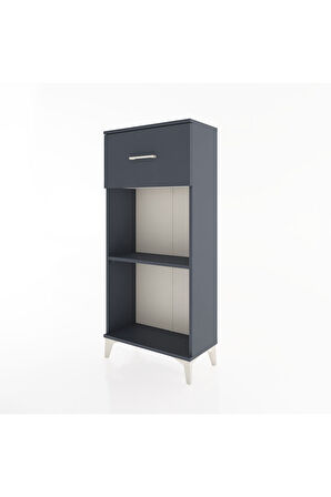 Hyperion Dolap Tek Raflı Tek Çekmeceli 60x44x134 Antrasit-Antrasit