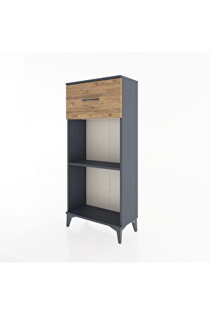 Hyperion Dolap Tek Raflı Tek Çekmeceli 60x44x134 Antrasit-Çam