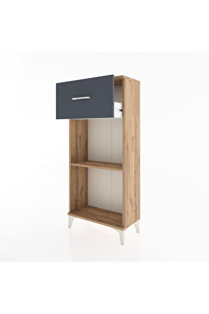 Hyperion Dolap Tek Raflı Tek Çekmeceli 60x44x134 Çam-Antrasit