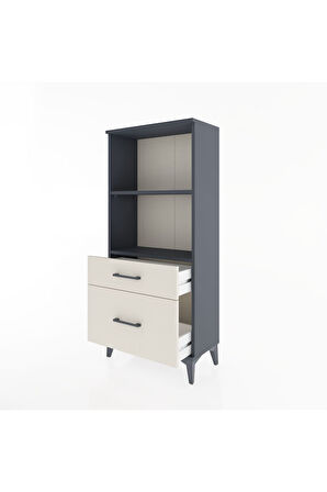 Hyperion Dolap 2 Raflı 2 Çekmeceli 60x44x134 Antrasit-Aytaşı