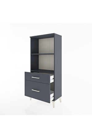 Hyperion Dolap 2 Raflı 2 Çekmeceli 60x44x134 Antrasit-Antrasit