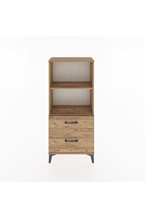 Hyperion Dolap 2 Raflı 2 Çekmeceli 60x44x134 Çam-Çam