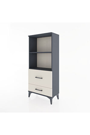 Hyperion Dolap 2 Raflı 2 Çekmeceli 60x44x134 Antrasit-Aytaşı
