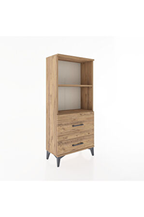 Hyperion Dolap 2 Raflı 2 Çekmeceli 60x44x134 Çam-Çam