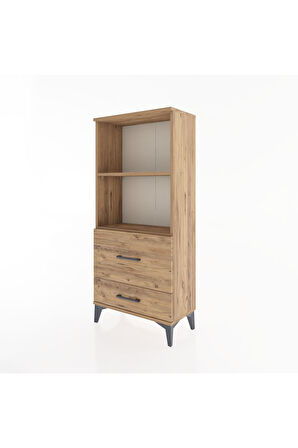 Hyperion Dolap 2 Raflı 2 Çekmeceli 60x44x134 Çam-Çam