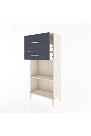 Hyperion Dolap Tek Raflı 2 Çekmeceli 60x44x134 Aytaşı-Antrasit