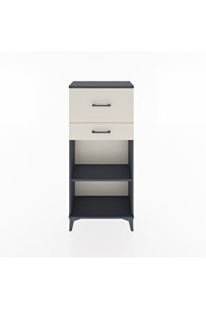 Hyperion Dolap Tek Raflı 2 Çekmeceli 60x44x134 Antrasit-Aytaşı