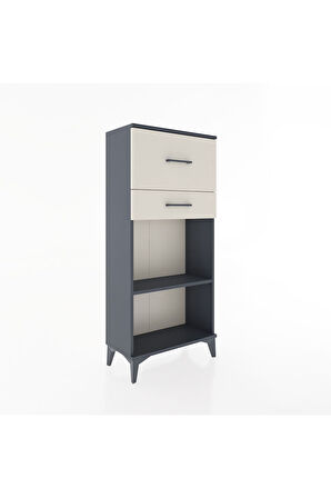 Hyperion Dolap Tek Raflı 2 Çekmeceli 60x44x134 Antrasit-Aytaşı