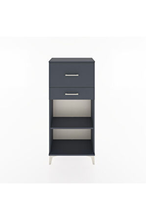 Hyperion Dolap Tek Raflı 2 Çekmeceli 60x44x134 Antrasit-Antrasit