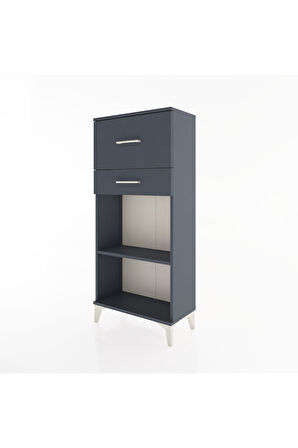 Hyperion Dolap Tek Raflı 2 Çekmeceli 60x44x134 Antrasit-Antrasit