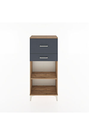 Hyperion Dolap Tek Raflı 2 Çekmeceli 60x44x134 Çam-Antrasit