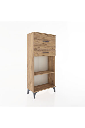 Hyperion Dolap Tek Raflı 2 Çekmeceli 60x44x134 Çam-Çam
