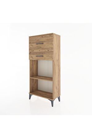 Hyperion Dolap Tek Raflı 2 Çekmeceli 60x44x134 Çam-Çam