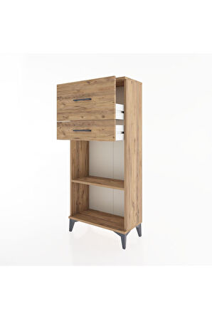 Hyperion Dolap Tek Raflı 2 Çekmeceli 60x44x134 Çam-Çam