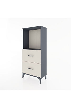 Hyperion Dolap Tek Raflı 2 Çekmeceli 60x44x134 Antrasit-Aytaşı