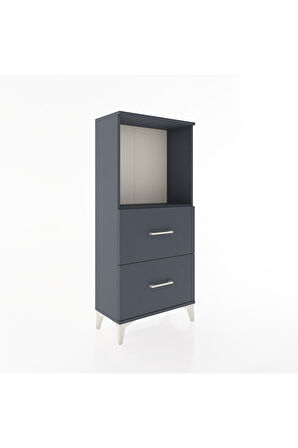 Hyperion Dolap Tek Raflı 2 Çekmeceli 60x44x134 Antrasit-Antrasit