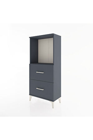 Hyperion Dolap Tek Raflı 2 Çekmeceli 60x44x134 Antrasit-Antrasit