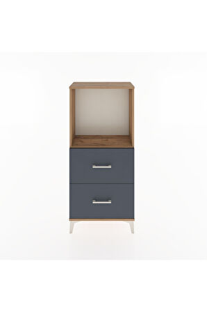 Hyperion Dolap Tek Raflı 2 Çekmeceli 60x44x134 Çam-Antrasit