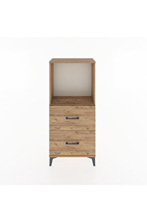 Hyperion Dolap Tek Raflı 2 Çekmeceli 60x44x134 Çam-Çam