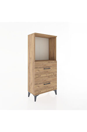 Hyperion Dolap Tek Raflı 2 Çekmeceli 60x44x134 Çam-Çam