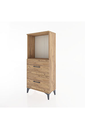Hyperion Dolap Tek Raflı 2 Çekmeceli 60x44x134 Çam-Çam