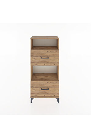 Hyperion Dolap 2 Raflı 2 Çekmeceli 60x44x134 Çam-Çam