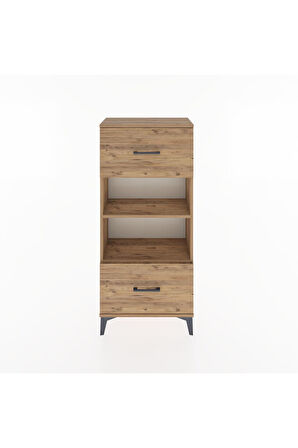 Hyperion Dolap 2 Raflı 2 Çekmeceli 60x44x134 Çam-Çam