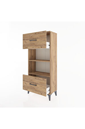 Hyperion Dolap 2 Raflı 2 Çekmeceli 60x44x134 Çam-Çam