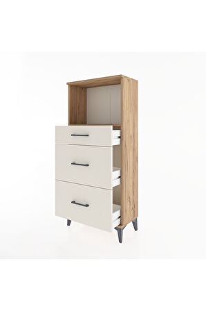 Hyperion Dolap Tek Raflı 3 Çekmeceli 60x44x134 Çam-Aytaşı