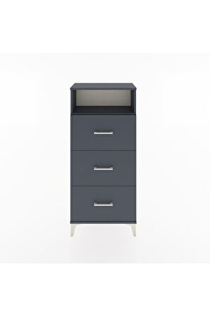 Hyperion Dolap Tek Raflı 3 Çekmeceli 60x44x134 Antrasit-Antrasit