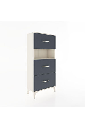 Hyperion Dolap Tek Raflı 3 Çekmeceli 60x44x134 Aytaşı-Antrasit
