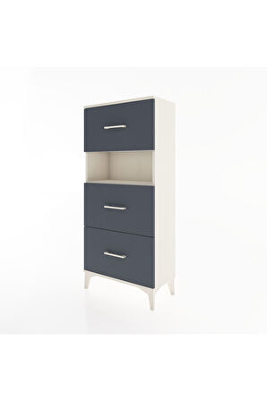 Hyperion Dolap Tek Raflı 3 Çekmeceli 60x44x134 Aytaşı-Antrasit