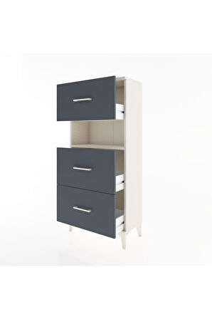 Hyperion Dolap Tek Raflı 3 Çekmeceli 60x44x134 Aytaşı-Antrasit