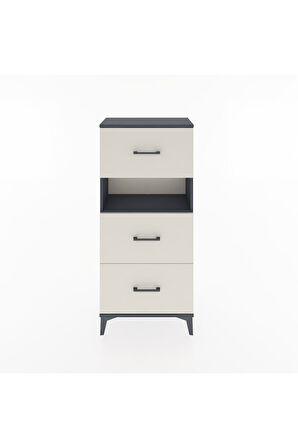 Hyperion Dolap Tek Raflı 3 Çekmeceli 60x44x134 Antrasit-Aytaşı