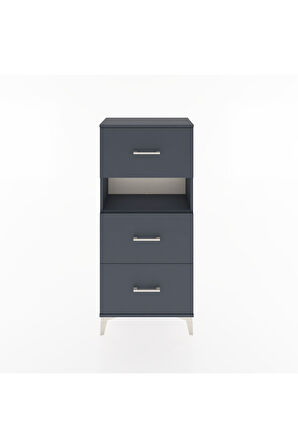 Hyperion Dolap Tek Raflı 3 Çekmeceli 60x44x134 Antrasit-Antrasit