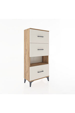 Hyperion Dolap Tek Raflı 3 Çekmeceli 60x44x134 Çam-Aytaşı