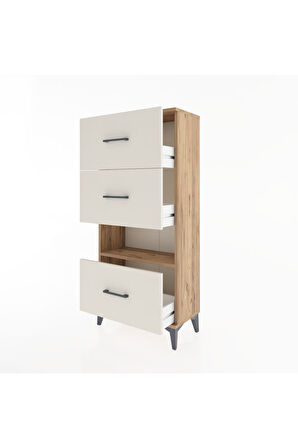 Hyperion Dolap Tek Raflı 3 Çekmeceli 60x44x134 Çam-Aytaşı