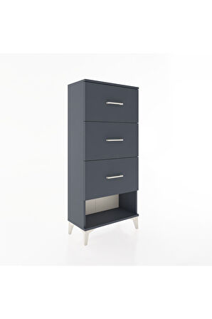 Hyperion Dolap 3 Çekmeceli 60x44x134 Antrasit-Antrasit