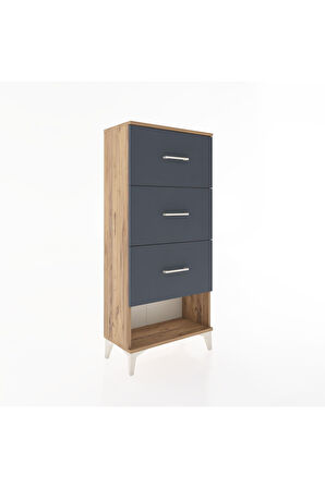 Hyperion Dolap 3 Çekmeceli 60x44x134 Çam-Antrasit
