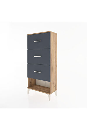Hyperion Dolap 3 Çekmeceli 60x44x134 Çam-Antrasit