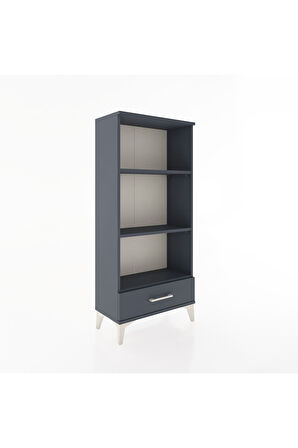 Hyperion Dolap 3 Raflı Tek Çekmeceli 60x44x134 Antrasit-Antrasit