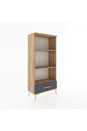 Hyperion Dolap 3 Raflı Tek Çekmeceli 60x44x134 Çam-Antrasit